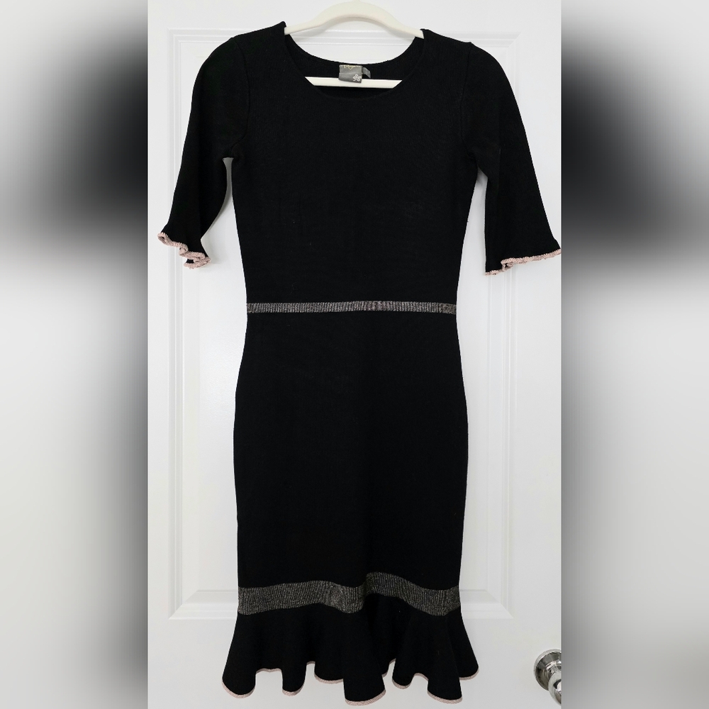 Elegant Black Dress with Rose Gold Accents